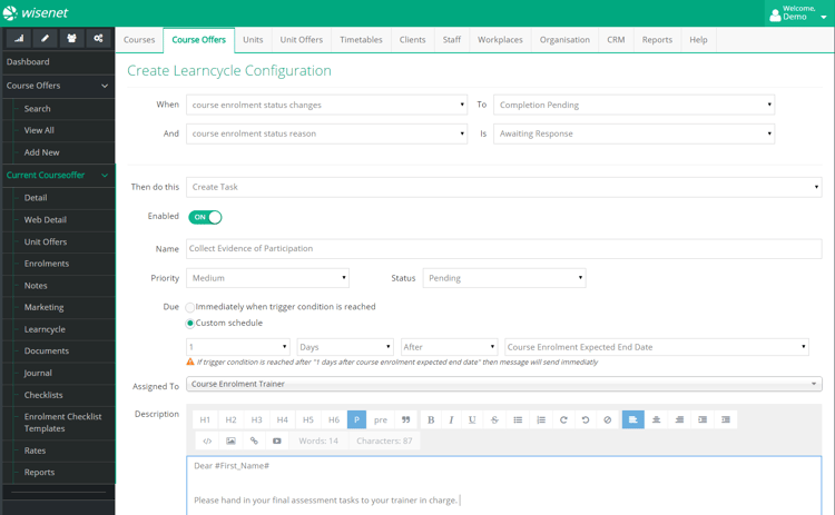 automate your student CRM messaging